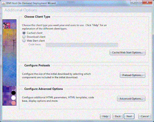 Additional Options window