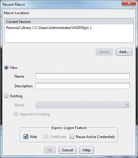 Record macro window